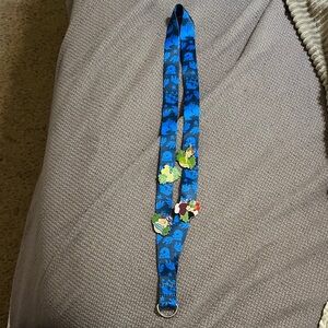 Disney Peter Pan Blue Lanyard with Character Pins!! Never Been Used!!